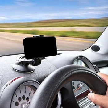 Daudzfunkcionāla Universāla 360 Grādu Rotācijas Auto Vējstiklu, mērinstrumentu Paneļa Stiprinājums, mobilā Tālruņa Turētājs GPS Stāvēt One Touch Black